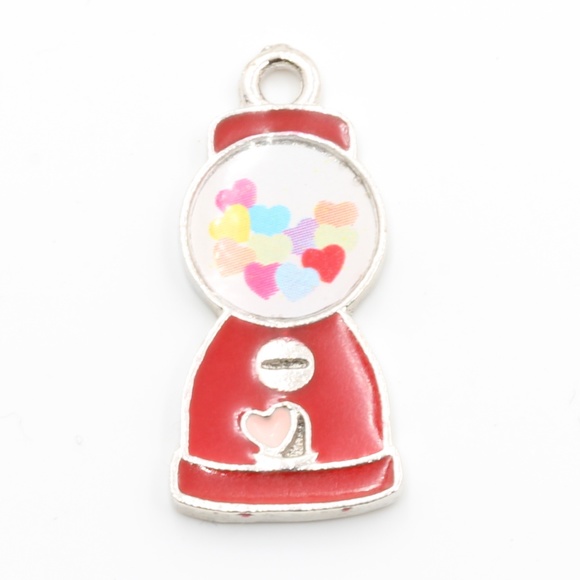 Accessories - Bubblegum Heart Charm Bracelet Necklace Cute Red
